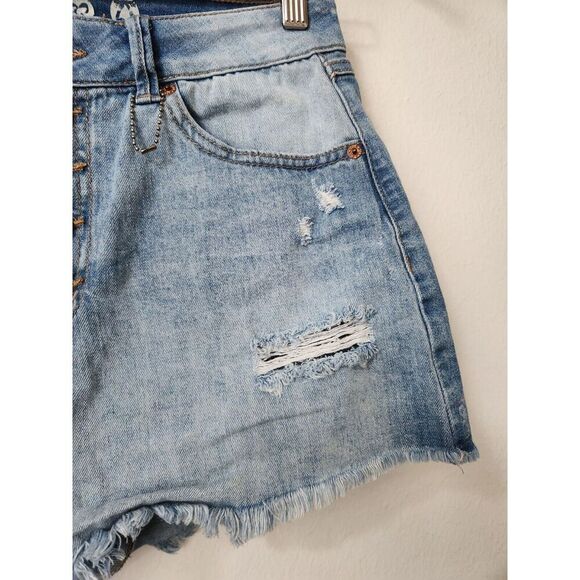 REWASH super high rise wedge vintage reunion button fly denim shorts 7/28 - Picture 4 of 4